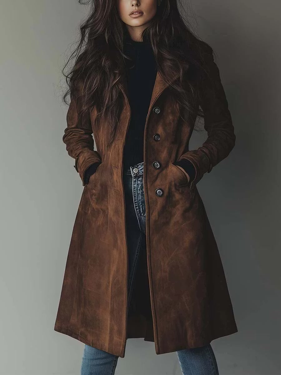 Vintage Suede Trench Coat