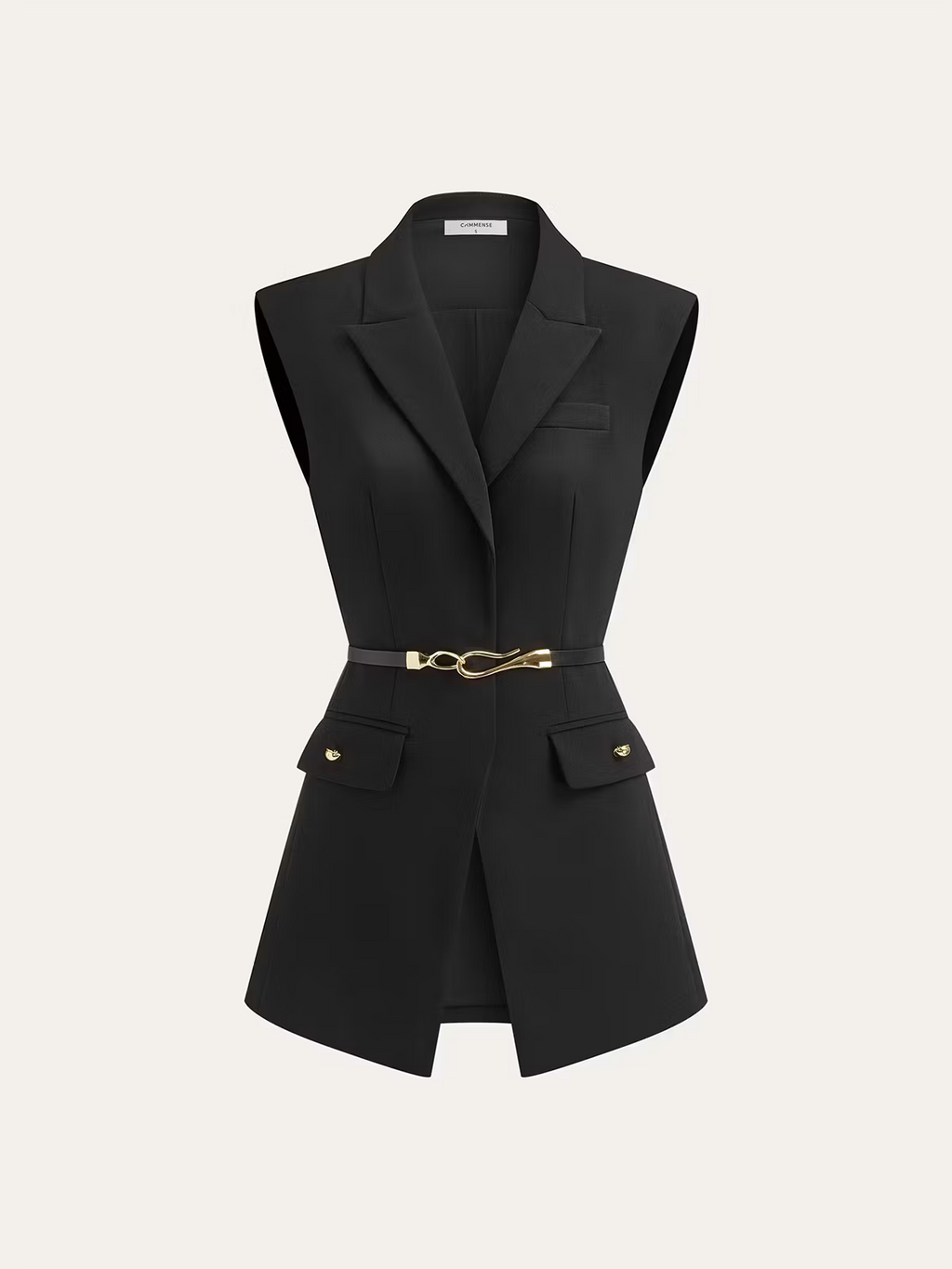 Belted Cap Sleeve Vest