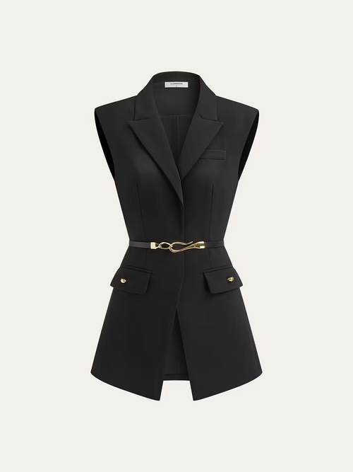 Belted Cap Sleeve Vest