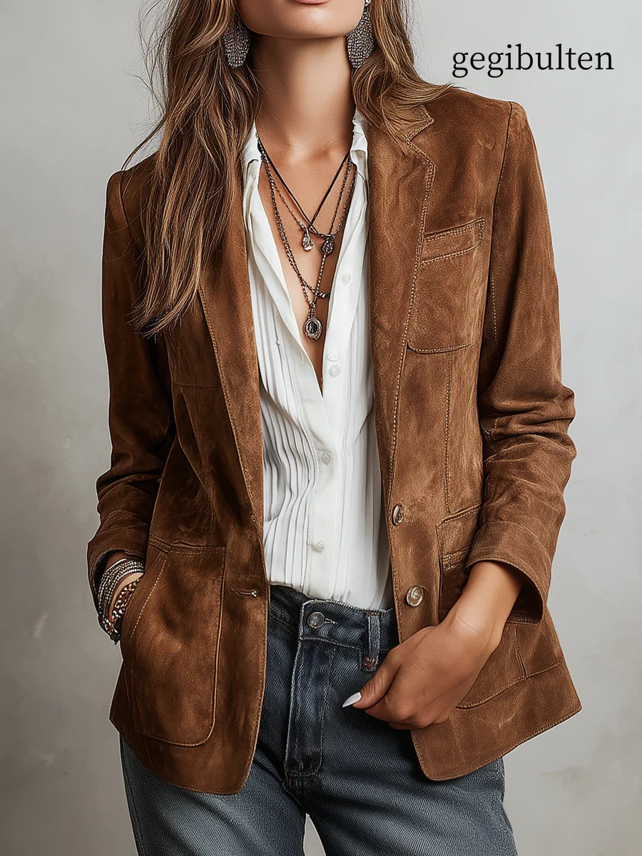 Vintage Brown Suede Jacket