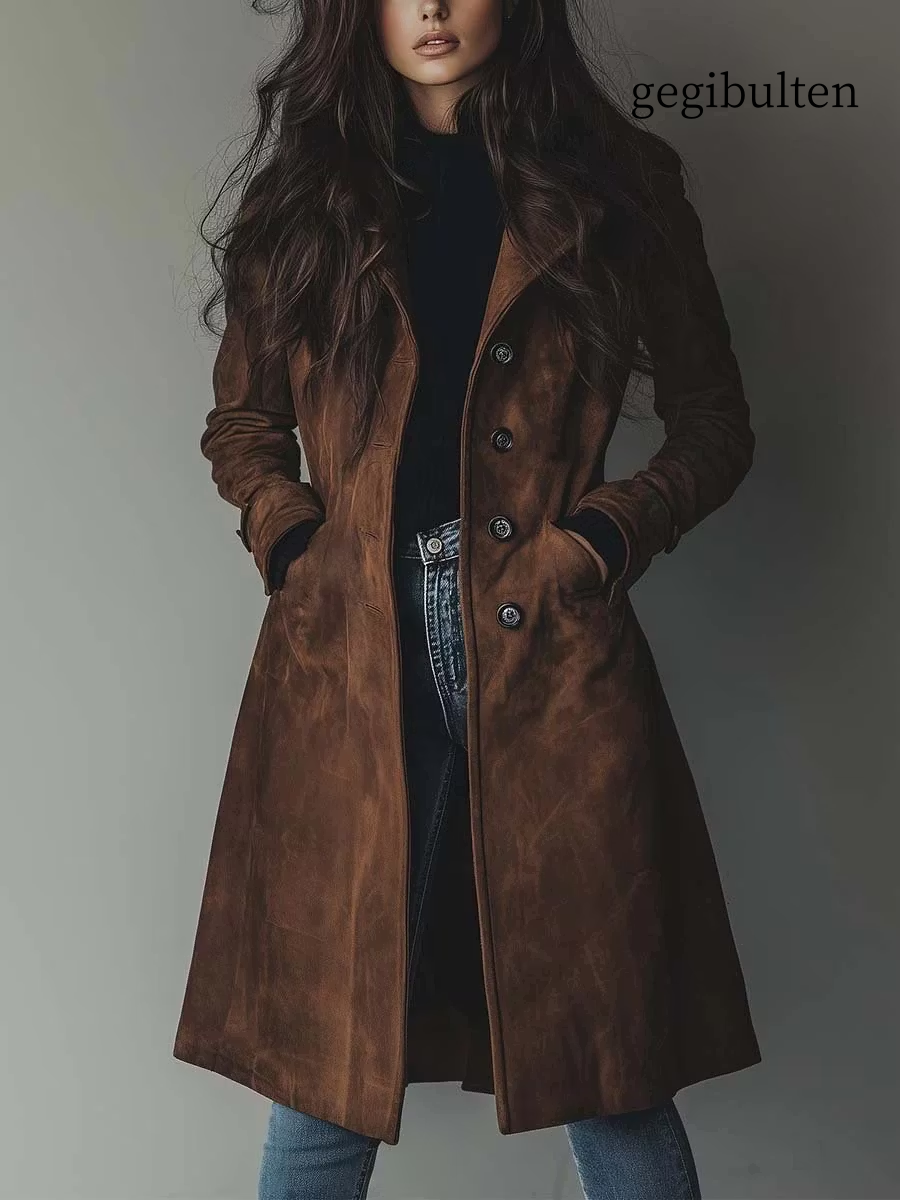 Vintage Suede Trench Coat