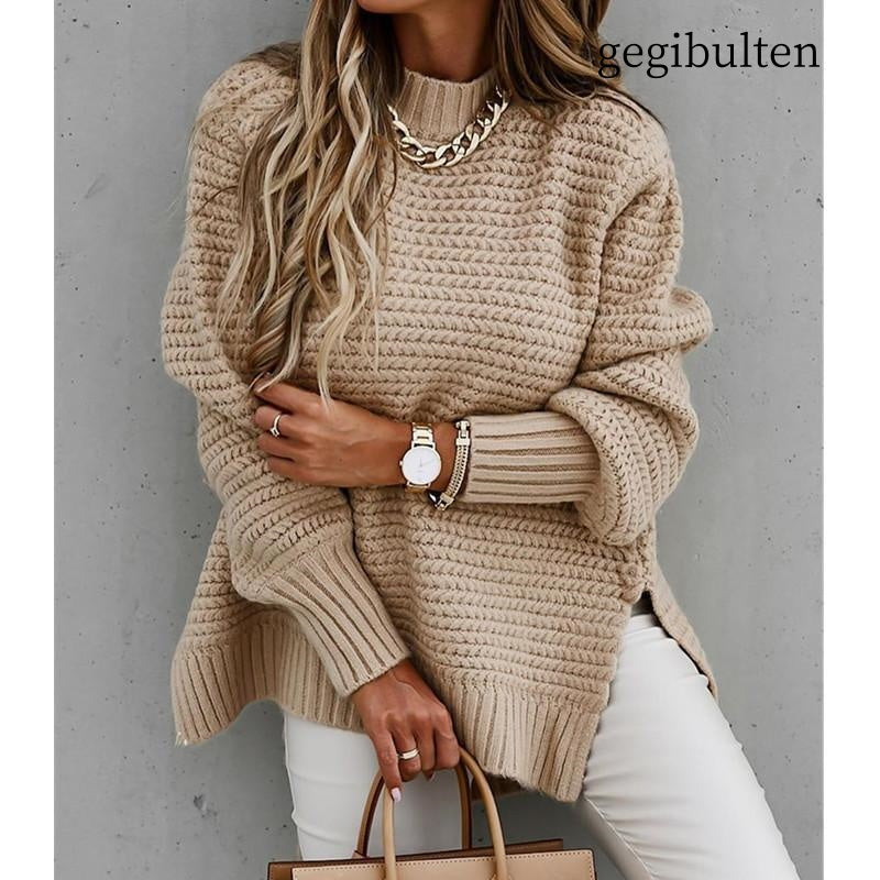 Side Split Knitted  Sweater Top