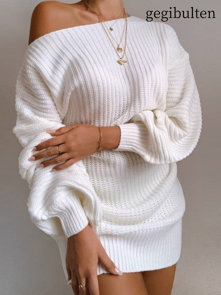 Daily Off Shoulder Sweater Dress